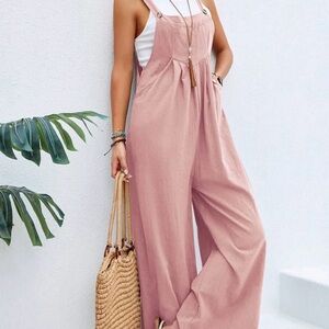 🌸 Irina Dusty Pink Wide-Leg Overalls – Size 16 (2X)– NWOT